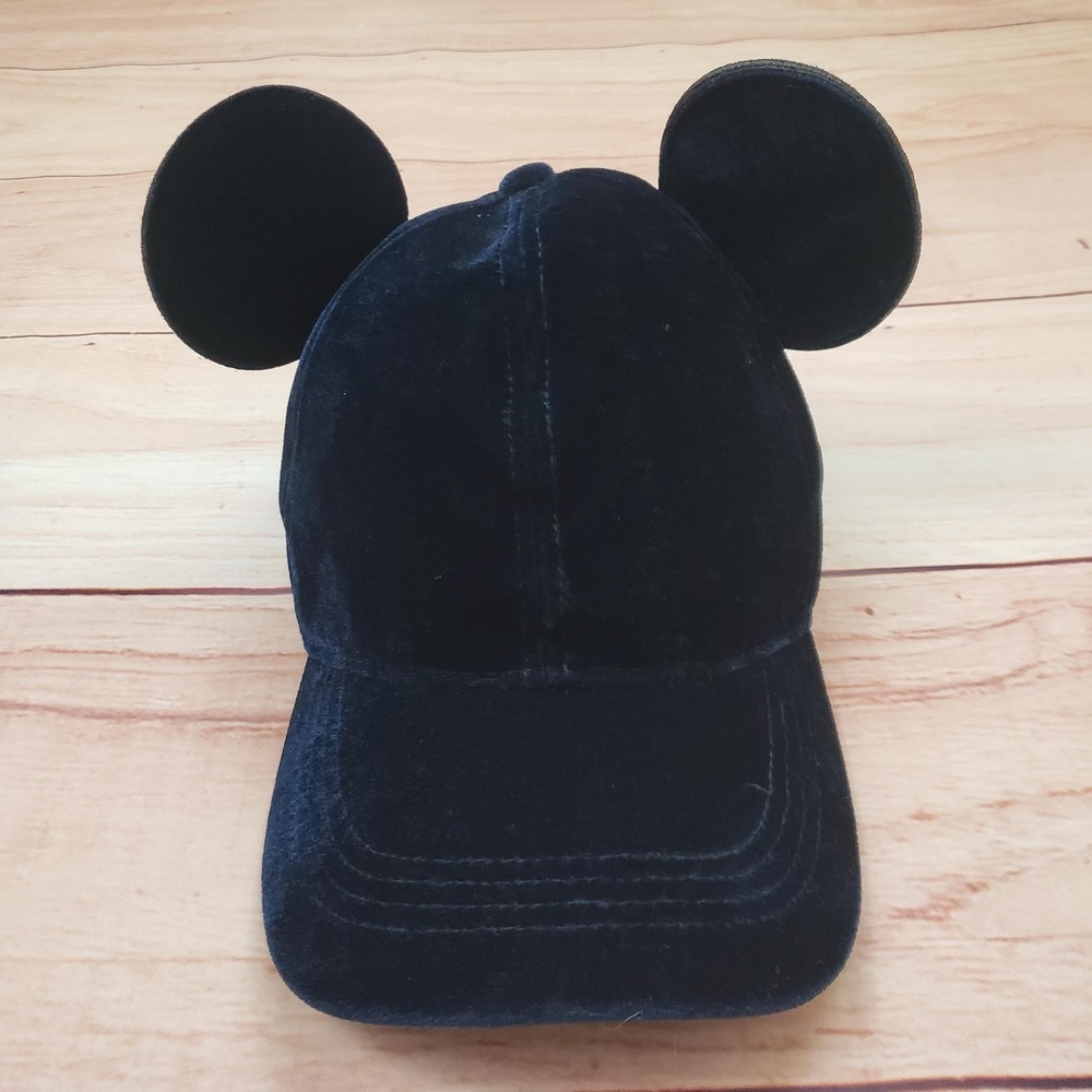 Typo Disney Mickey Mouse Hat Cap Strap Back Adjustable Blue Velvet Womens